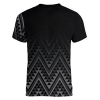 New Zealand Ta Moko Silver Fern Women V-Neck T-Shirt Taniko Taniwha Motifs