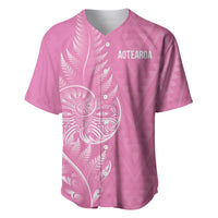 New Zealand Ta Moko Silver Fern Pink Baseball Jersey Taniko Taniwha Motifs