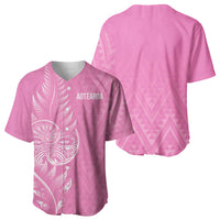 New Zealand Ta Moko Silver Fern Pink Baseball Jersey Taniko Taniwha Motifs