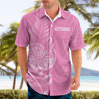 New Zealand Ta Moko Silver Fern Pink Hawaiian Shirt Taniko Taniwha Motifs