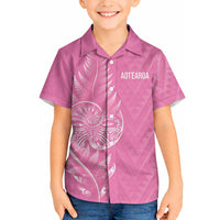 New Zealand Ta Moko Silver Fern Pink Hawaiian Shirt Taniko Taniwha Motifs
