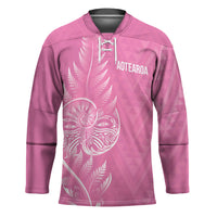 New Zealand Ta Moko Silver Fern Pink Hockey Jersey Taniko Taniwha Motifs