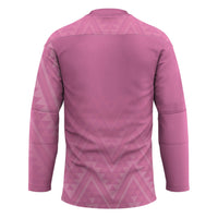 New Zealand Ta Moko Silver Fern Pink Hockey Jersey Taniko Taniwha Motifs