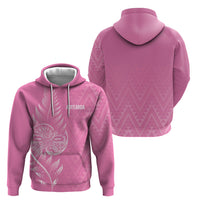 New Zealand Ta Moko Silver Fern Pink Hoodie Taniko Taniwha Motifs