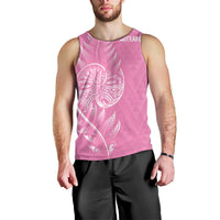 New Zealand Ta Moko Silver Fern Pink Men Tank Top Taniko Taniwha Motifs