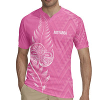 New Zealand Ta Moko Silver Fern Pink Rugby Jersey Taniko Taniwha Motifs