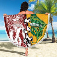 Mate Ma'a Tonga Vs Australia Rugby Personalized Beach Blanket Special Mascots