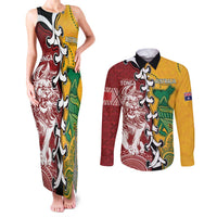Mate Ma'a Tonga Vs Australia Rugby Personalized Couples Matching Tank Maxi Dress and Long Sleeve Button Shirt Special Mascots