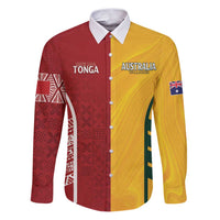 Australia - Tonga Rugby Custom Family Matching Puletasi and Hawaiian Shirt Minimalist Dynamic