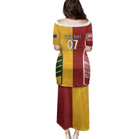 Australia - Tonga Rugby Custom Family Matching Puletasi and Hawaiian Shirt Minimalist Dynamic