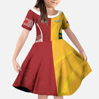 Australia - Tonga Rugby Custom Kid Short Sleeve Dress Minimalist Dynamic
