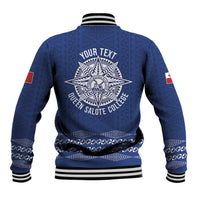 Queen Salote College 100 Years Anniversary Personalized Baseball Jacket Tonga QSC Royal Blue - Polynesian Pride