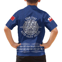 Queen Salote College 100 Years Anniversary Personalized Family Matching Mermaid Dress and Hawaiian Shirt Tonga QSC Royal Blue LT7 - Polynesian Pride