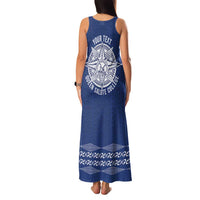 Queen Salote College 100 Years Anniversary Personalized Family Matching Tank Maxi Dress and Hawaiian Shirt Tonga QSC Royal Blue - Polynesian Pride