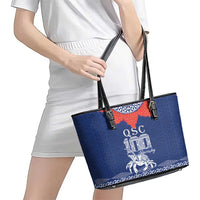 Queen Salote College 100 Years Anniversary Leather Tote Bag Tonga QSC Royal Blue - Polynesian Pride