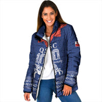 Queen Salote College 100 Years Anniversary Personalized Padded Jacket Tonga QSC Royal Blue - Polynesian Pride