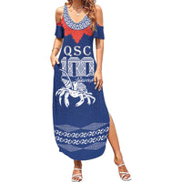 Queen Salote College 100 Years Anniversary Personalized Summer Maxi Dress Tonga QSC Royal Blue - Polynesian Pride