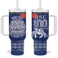 Queen Salote College 100 Years Anniversary Personalized Tumbler With Handle Tonga QSC Royal Blue - Polynesian Pride