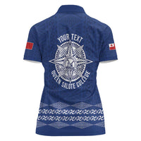 Queen Salote College 100 Years Anniversary Personalized Women Polo Shirt Tonga QSC Royal Blue - Polynesian Pride