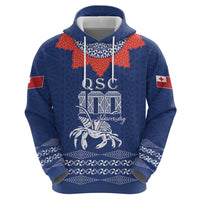 Queen Salote College 100 Years Anniversary Personalized Zip Hoodie Tonga QSC Royal Blue - Polynesian Pride