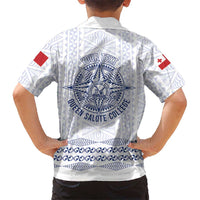 Queen Salote College 100 Years Anniversary Personalized Family Matching Long Sleeve Bodycon Dress and Hawaiian Shirt Tonga QSC White LT7 - Polynesian Pride