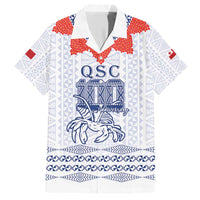 Queen Salote College 100 Years Anniversary Personalized Family Matching Short Sleeve Bodycon Dress and Hawaiian Shirt Tonga QSC White - Polynesian Pride
