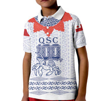 Queen Salote College 100 Years Anniversary Personalized Kid Polo Shirt Tonga QSC White LT7 Kid White - Polynesian Pride