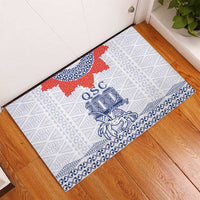 Queen Salote College 100 Years Anniversary Rubber Doormat Tonga QSC White - Polynesian Pride