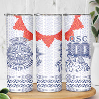 Queen Salote College 100 Years Anniversary Personalized Skinny Tumbler Tonga QSC White - Polynesian Pride