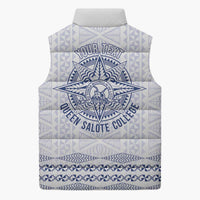 Queen Salote College 100 Years Anniversary Personalized Sleeveless Puffer Jacket Tonga QSC White - Polynesian Pride