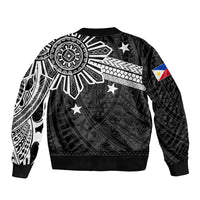 Personalised Philippines Bomber Jacket Tribal Sun LT7 - Polynesian Pride