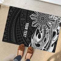Personalised Philippines Rubber Doormat Tribal Sun LT7 - Polynesian Pride