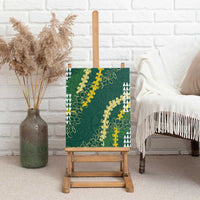 Hawaii Aloha Kakau Canvas Wall Art Green Puakenikeni and Maile Lei Twist