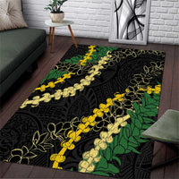 Hawaii Puakenikeni - Maile Lei Area Rug Obsidian Black