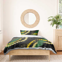 Hawaii Puakenikeni - Maile Lei Bedding Set Obsidian Black