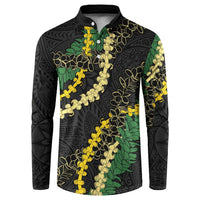 Hawaii Puakenikeni - Maile Lei Button Sweatshirt Obsidian Black