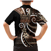 Samoa Siapo Classic Motif Family Matching Mermaid Dress and Hawaiian Shirt Manuia le tuto’atasi o Samoa Independence Black Style