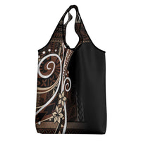 Samoa Siapo Classic Motif Grocery Bag Manuia le tuto’atasi o Samoa Independence Black Style