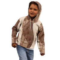 Polynesian Tribal Pattern Patchwork Picturesque Kid Hoodie Mocha