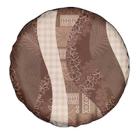 Polynesian Tribal Pattern Patchwork Picturesque Spare Tire Cover Mocha