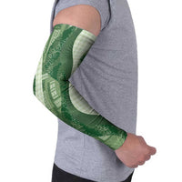 Polynesian Tribal Pattern Patchwork Picturesque Arm Sleeves Sage Green