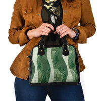 Polynesian Tribal Pattern Patchwork Picturesque Shoulder Handbag Sage Green