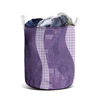 Polynesian Tribal Pattern Patchwork Picturesque Laundry Basket Deep Violet