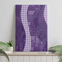 Polynesian Tribal Pattern Patchwork Picturesque Canvas Wall Art Deep Violet