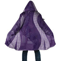 Polynesian Tribal Pattern Patchwork Picturesque Cloak Deep Violet