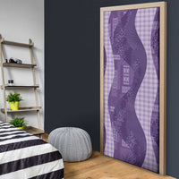 Polynesian Tribal Pattern Patchwork Picturesque Door Cover Deep Violet