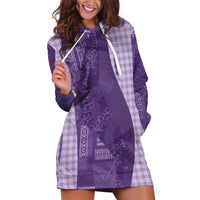 Polynesian Tribal Pattern Patchwork Picturesque Hoodie Dress Deep Violet