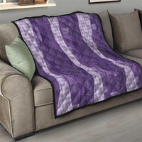 Polynesian Tribal Pattern Patchwork Picturesque Quilt Deep Violet
