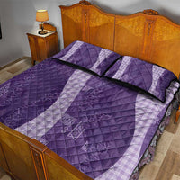 Polynesian Tribal Pattern Patchwork Picturesque Quilt Bed Set Deep Violet
