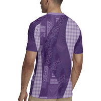 Polynesian Tribal Pattern Patchwork Picturesque Rugby Jersey Deep Violet